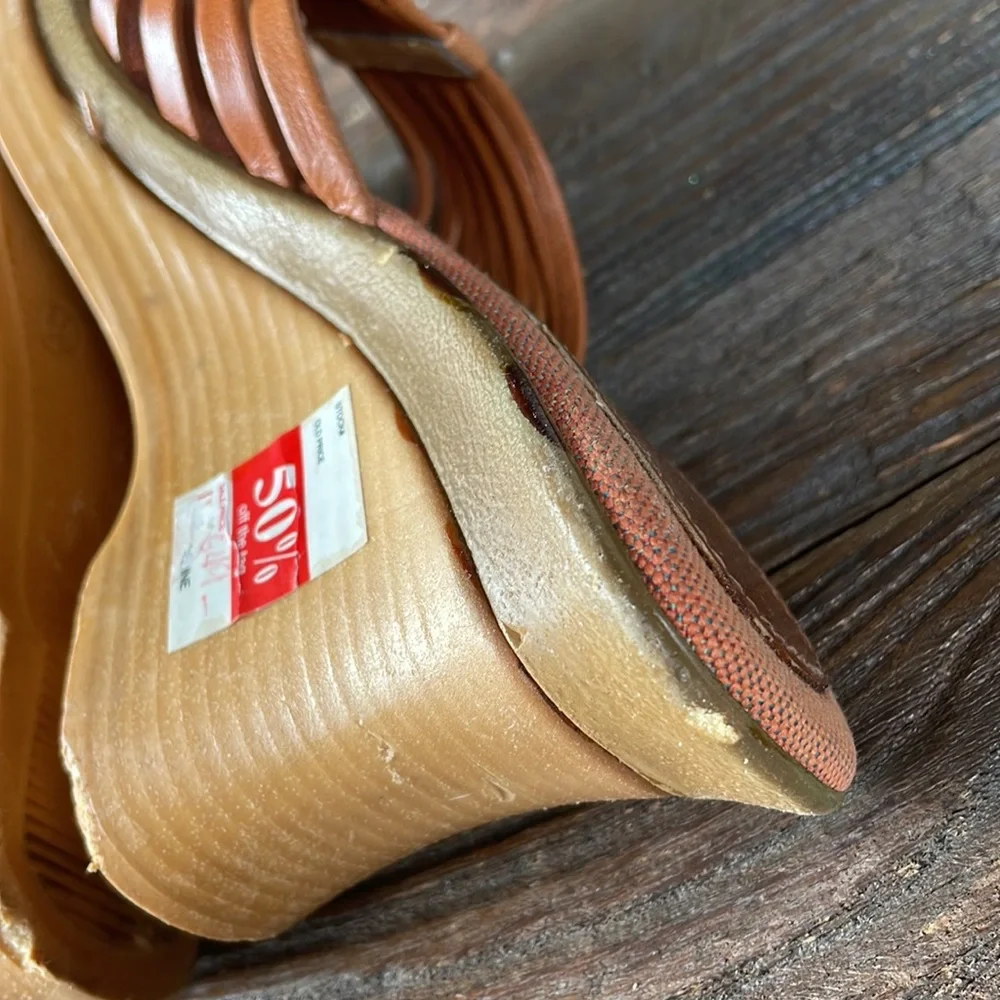 Vintage‎ CELINE soft soled strap wedge sandals
